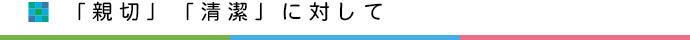 「親切」「清潔」に対して