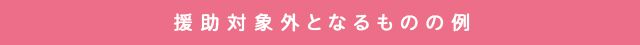 援助対象外となるものの例